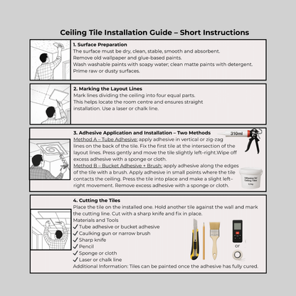 Gold Flowers: Decorative Ceiling & Wall Panels - 2m2 (21.52 sqft) - 8 Panels