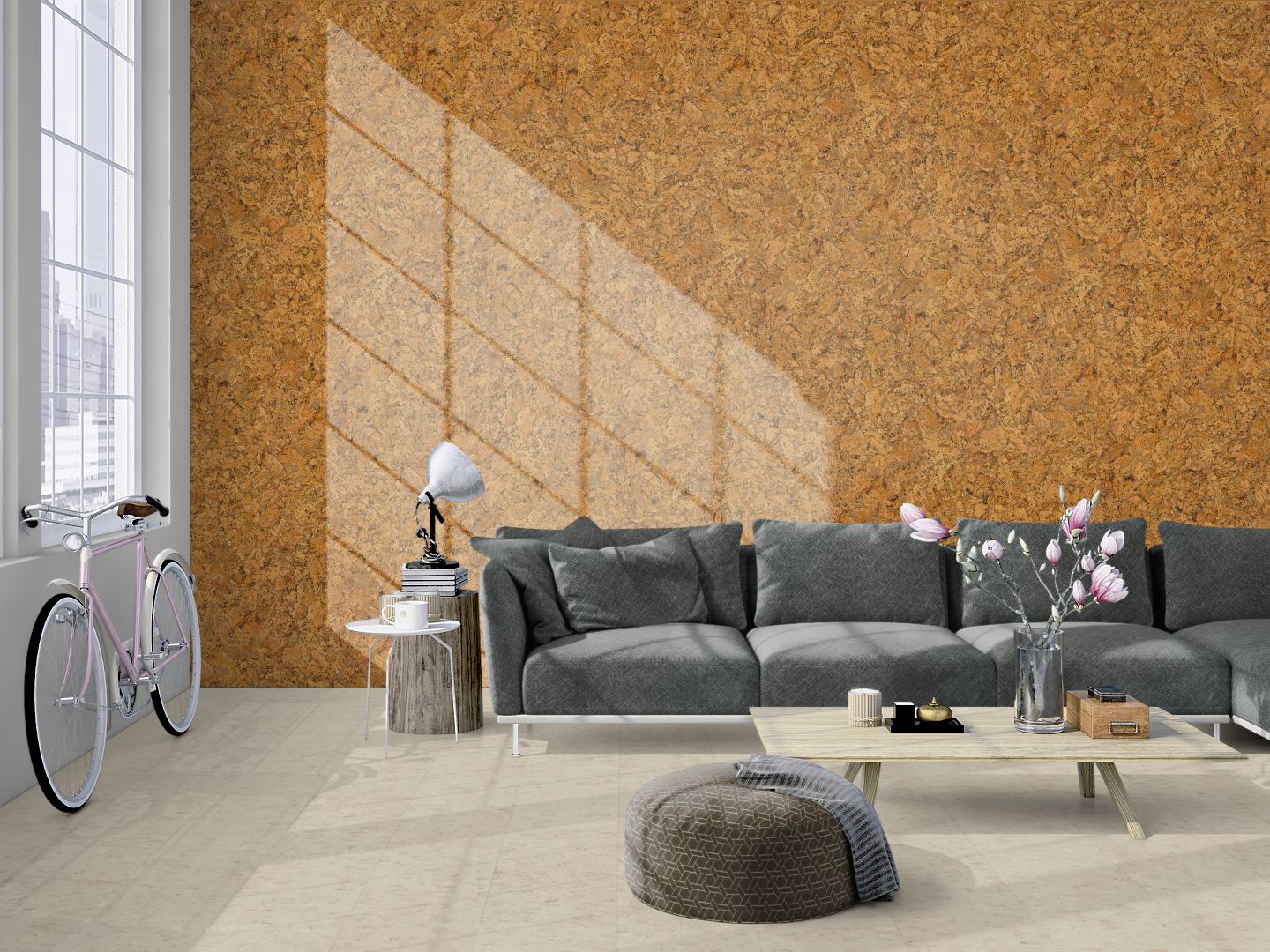 Decorative Cork Wall Tiles - Natural - 1 Pack - 1.98m2 (21.31sqft)