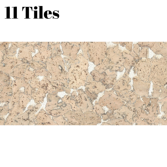 Decorative Cork Wall Tiles - Cream - 1 Pack - 1.98m2 (21.31sqft)