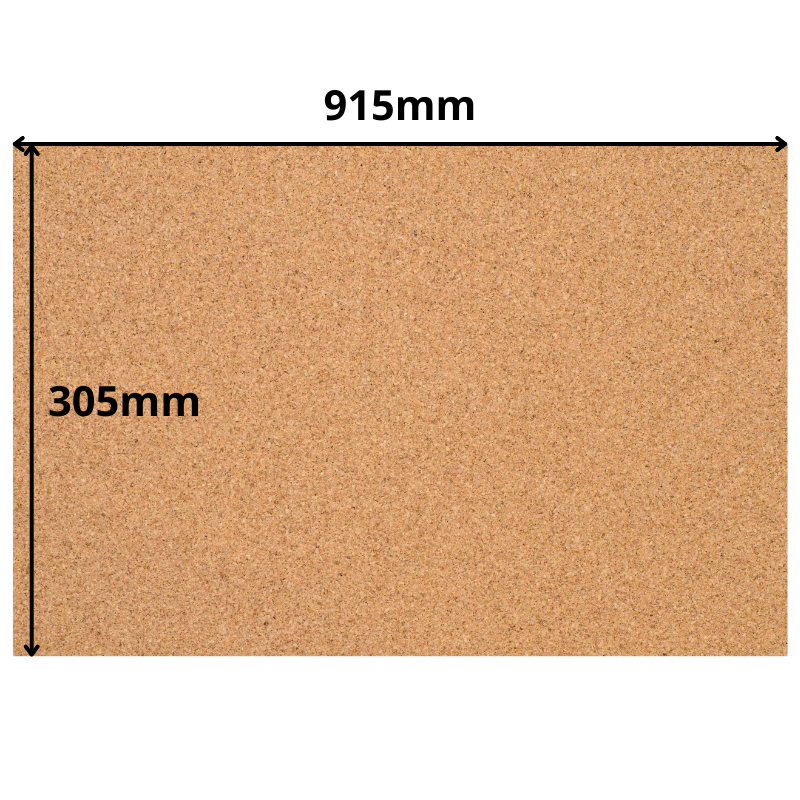 Cork Sheet - 915x305mm - 1mm - Décor and DIY - Pack of 4