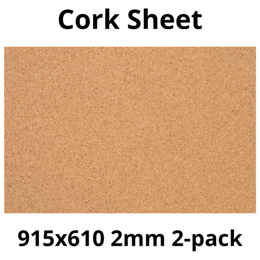 Cork Sheet - 915x610mm - 2mm - Décor and DIY - Pack of 2