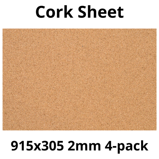 Cork Sheet - 915x305mm - 2mm - Décor and DIY - Pack of 4