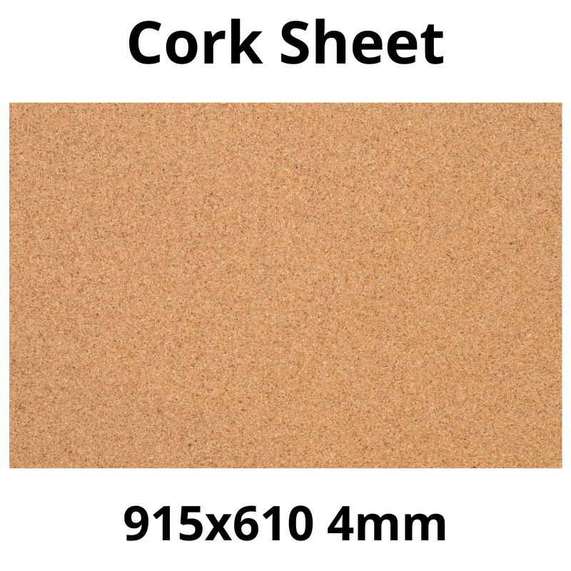 Cork Sheet - 915x610mm - 4mm - Décor and DIY - Pack of 1