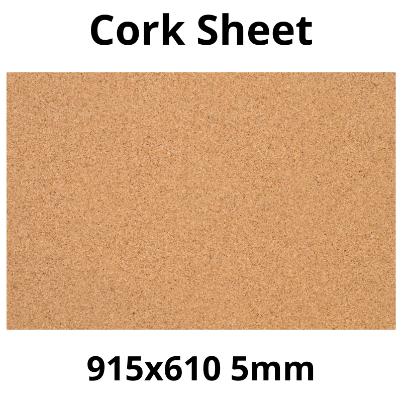 Cork Sheet - 915x610mm - 5mm - Décor and DIY - Pack of 1