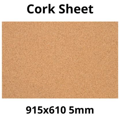 Cork Sheet - 915x610mm - 5mm - Décor and DIY - Pack of 1