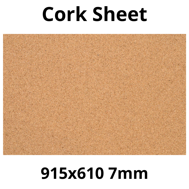 Cork Sheet - 915x610mm - 7mm - Décor and DIY - Pack of 1