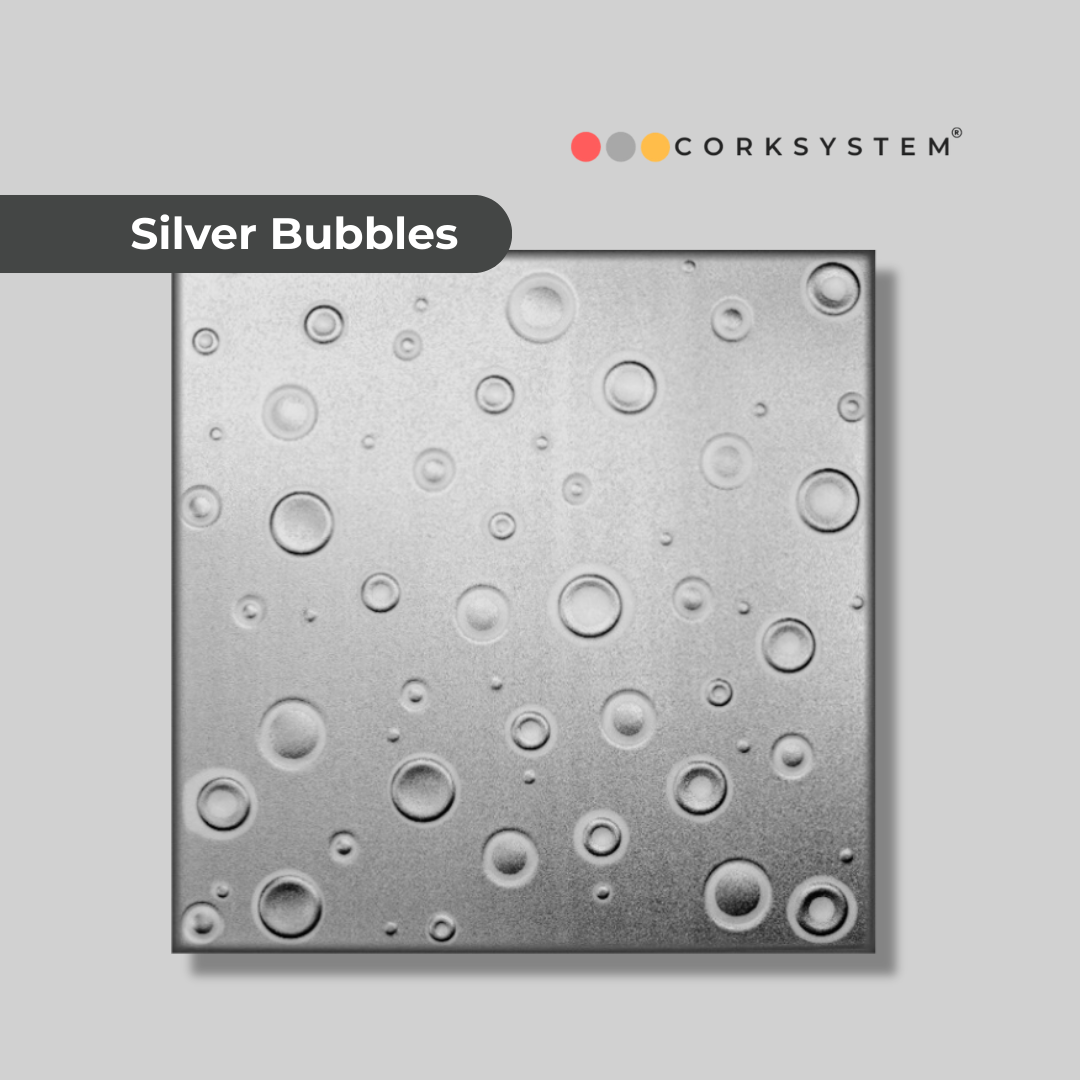 Silver Bubbles: Decorative Ceiling & Wall Panels - 2m2 (21.52 sqft) - 8 Panels