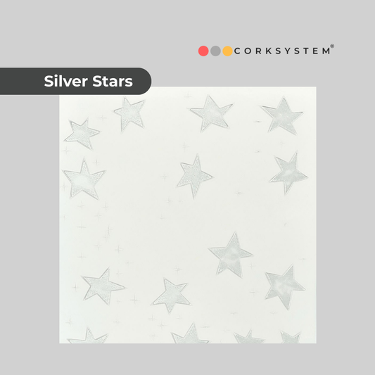 Silver Stars: Decorative Ceiling & Wall Panels - 2m2 (21.52 sqft) - 8 Panels