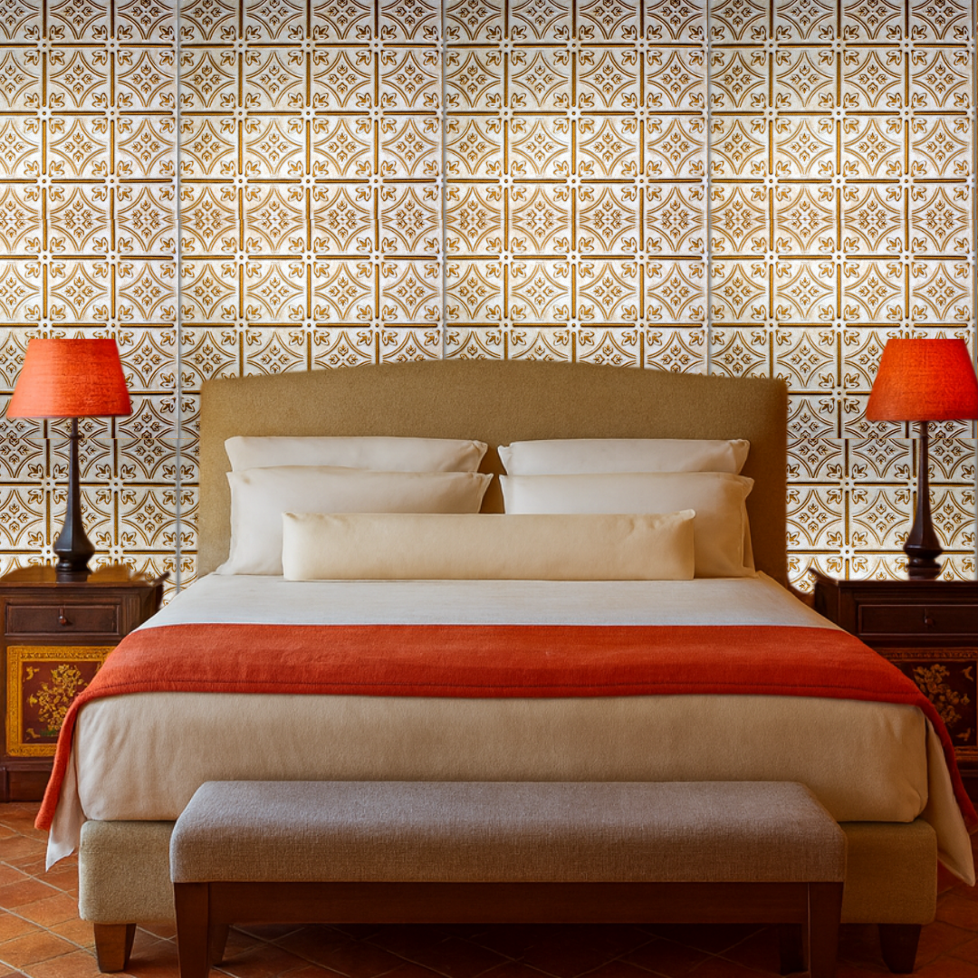 White 13 (Gold): Decorative Ceiling & Wall Panels - 2m2 (21.52 sqft) - 8 Panels