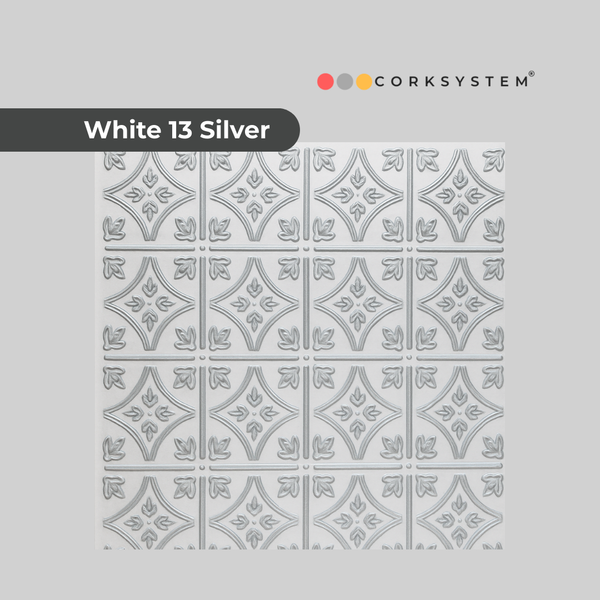 White 13 Silver Decorative Ceiling & Wall Panels | 2m² | 8 Panels ...