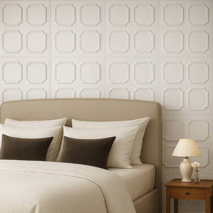 White 8: Decorative Ceiling & Wall Panels - 2m2 (21.52 sqft) - 8 Panels