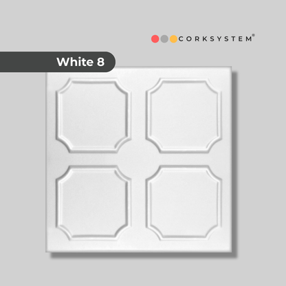 White 8: Decorative Ceiling & Wall Panels - 2m2 (21.52 sqft) - 8 Panels